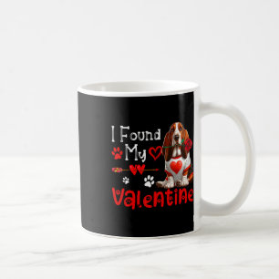 I Found My Valentine Bet Hound With Flower Cute He Coffee Mug