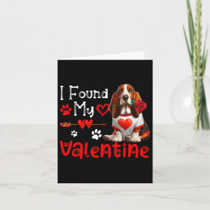 I Found My Valentine Bybet Hound With Flower Cute  Card