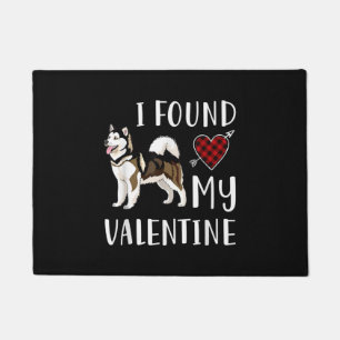 I Found My Valentine Day Husky Lover Gift Doormat