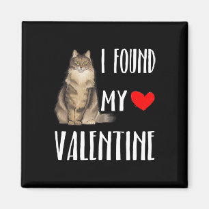 I Found My Valentine Day Norwegian Forest Cat Love Magnet