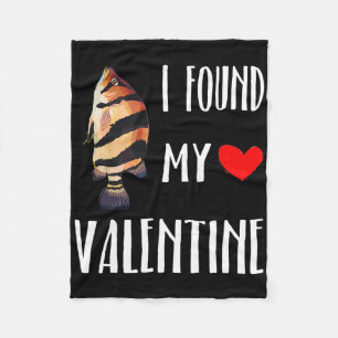 I Found My Valentine Day Siamese Tigerfish Fish Lo Fleece Blanket