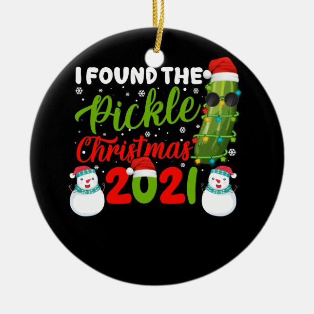 I Found The Pickle Christmas 2021 Santa Pickle Ceramic Tree Decoration (Front)