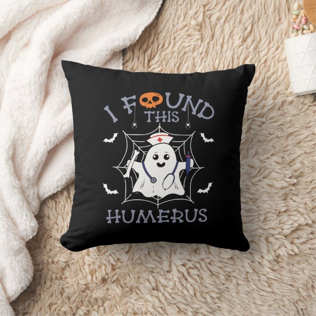 I Found This Humerus Funny Ghost Nursing Halloween Cushion (Blanket)