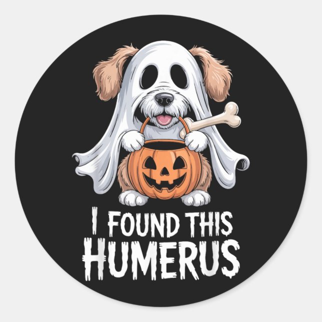 I Found This Humerus Halloween Costume 1 Classic Round Sticker (Front)
