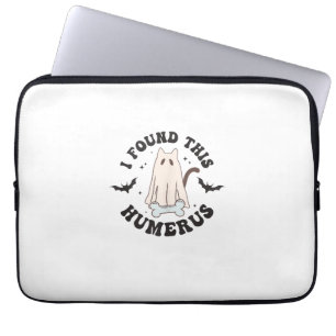 I Found This Humerus Humourous Funny Halloween Cat Laptop Sleeve