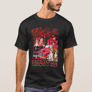 I Found Valentine Two Cute Beagles Couple Gnomes P T-Shirt