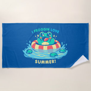 I Froggin Love Summer Beach Towel