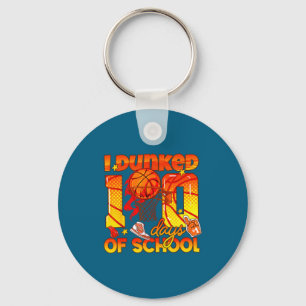I Funny Basketball Dunked100 Days School Student Key Ring