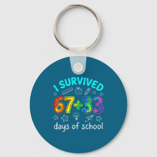 I Funny Survived 100 Days 67 Meme Key Ring