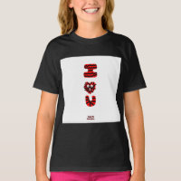 I Fuzzy U Girls Black Basic T Shirt