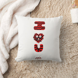 I Fuzzy U Square Throw Pillow