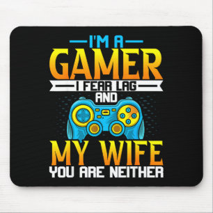 I Gaming Lover Husband Gamer Fear Mouse Pad