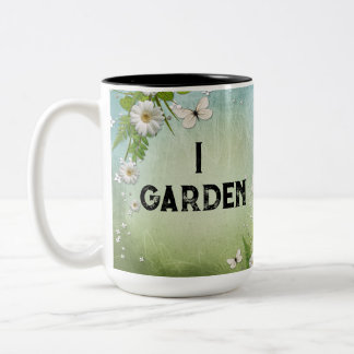 I Garden Because Murder is Illegal Two-Tone Coffee Mug