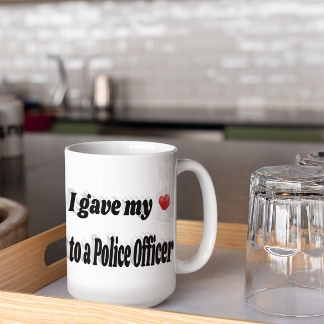 I Gave My Heart to a Police Officer text Large Coffee Mug (Creator Uploaded)