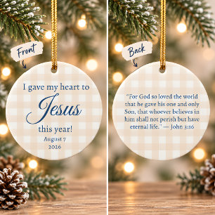 I Gave My Heart to Jesus Christmas Ceramic Tree Decoration