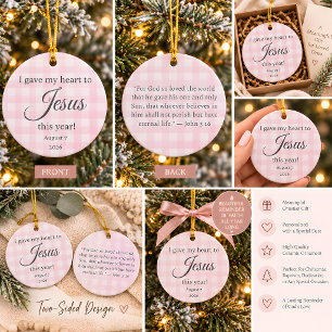 I Gave My Heart to Jesus Christmas Ceramic Tree Decoration