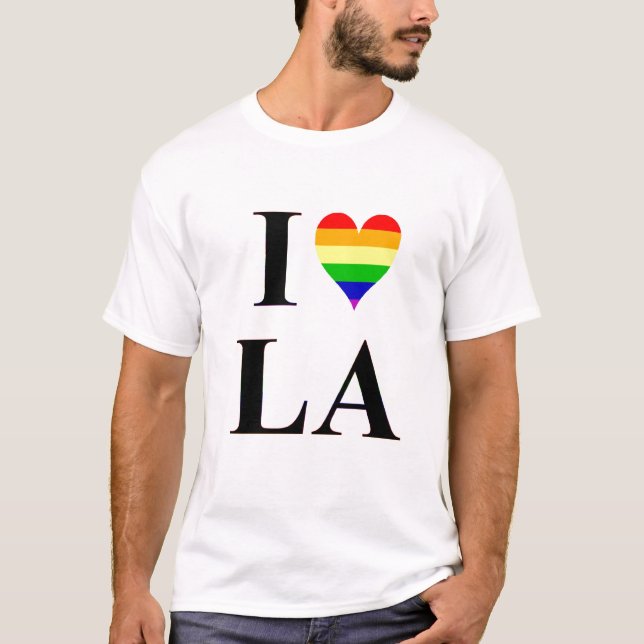 I Gay Heart Los Angeles California T-Shirt (Front)