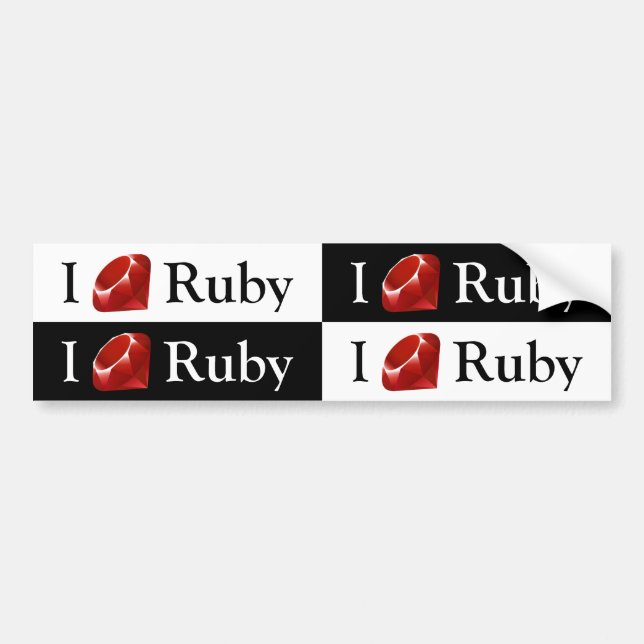 I Gem Ruby (4-up) Bumper Sticker (Front)