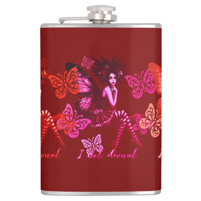 I Get Around Fairy  Hip Flask (Front)