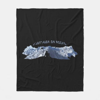 I Get High On Rocks  Fun Rock Climbing Humour Fleece Blanket