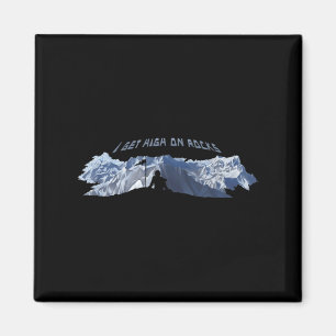 I Get High On Rocks Fun Rock Climbing Humour Magnet