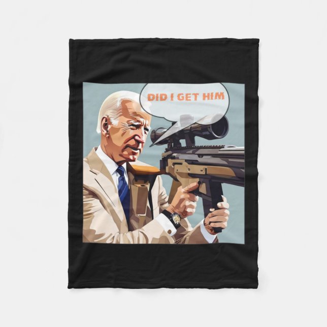 I Get Him Bulletproof Trump 2024  Fleece Blanket (Front)