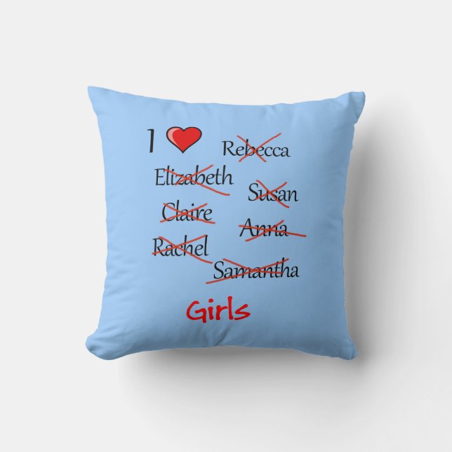 'I ♥ Girls' Cushion (Front)
