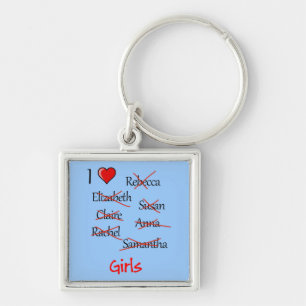 'I ♥ Girls' Key Ring