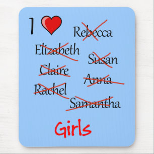 'I ♥ Girls' Mouse Pad