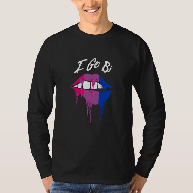 I Go Bi Bisexual LGBTQ Bi Pride LGBT Sayings Panse T-Shirt (Front)