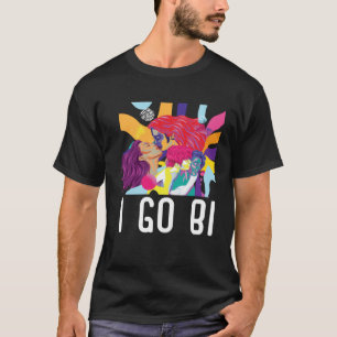 I Go Bi Bisexual Rainbow Pride March Bisexuality L T-Shirt