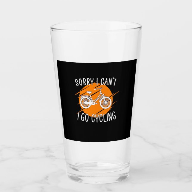 I Go Cycling Glass (Front)