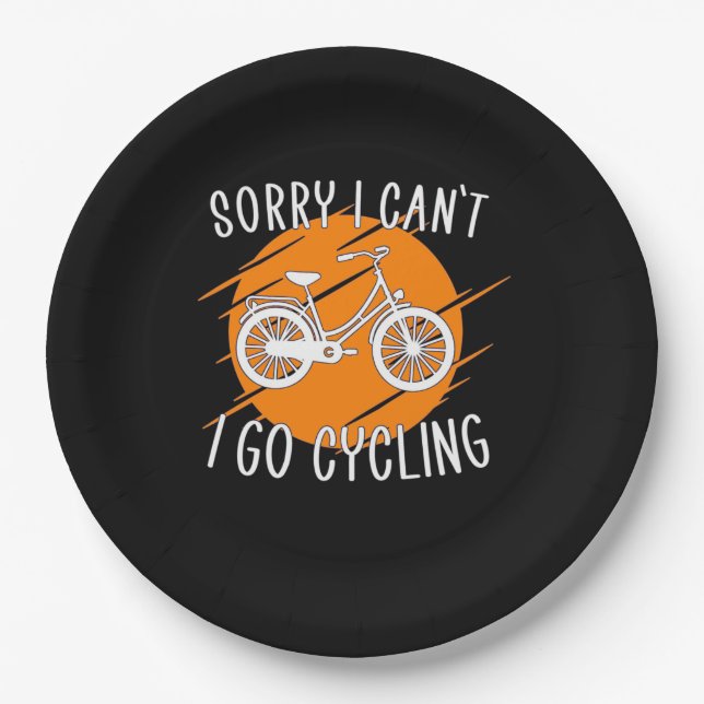 I Go Cycling Paper Plate (Front)
