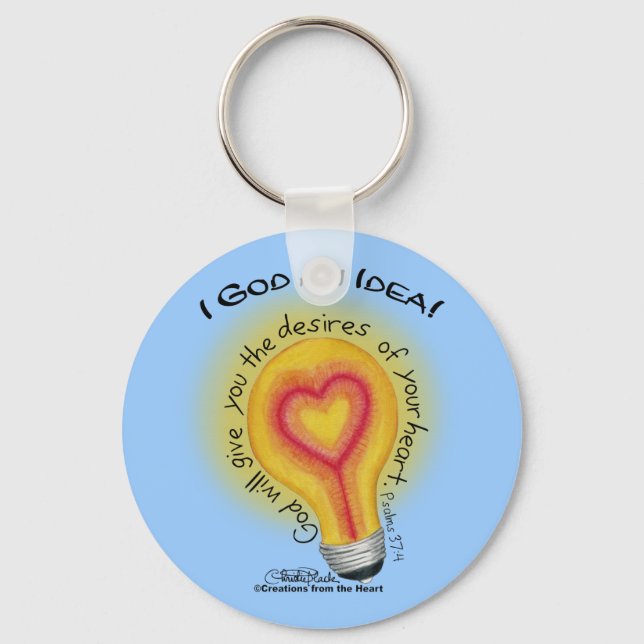 I God an Idea Lightbulb Key Ring (Front)
