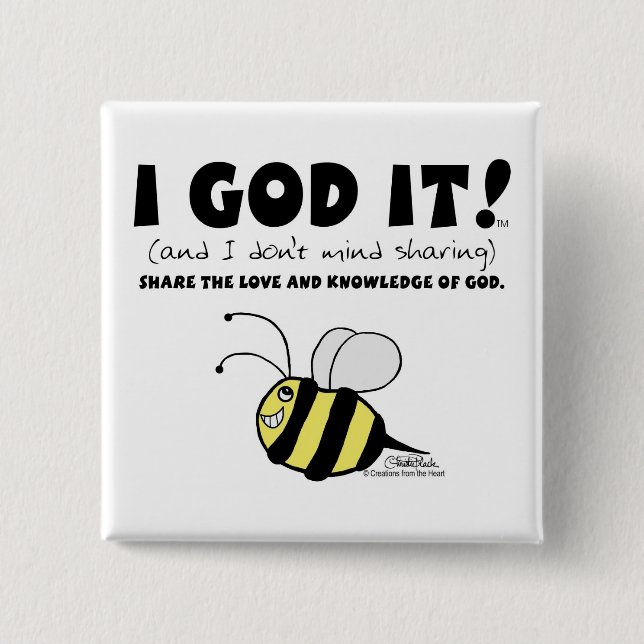 I GOD IT! 15 CM SQUARE BADGE (Front)