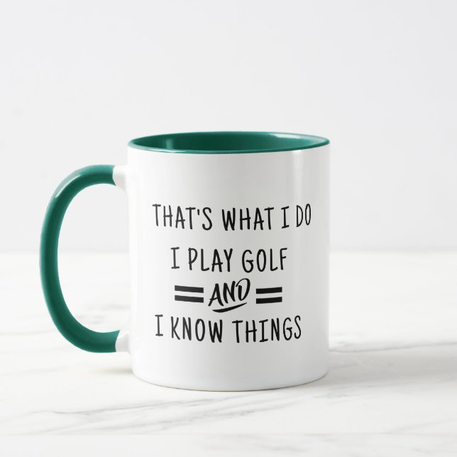 I Golf I Know Things Mug - Funny Coffee Cup (Left)