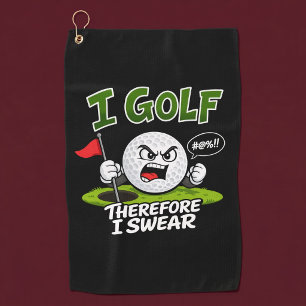 I Golf, Therefore I Swear. Golf Towel