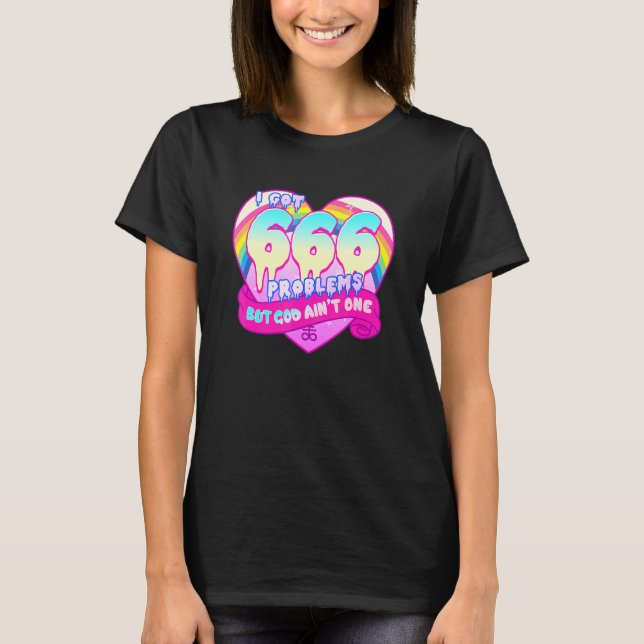 I Got 666 Problems I Satanic Goat I Baphomet T-Shirt (Front)