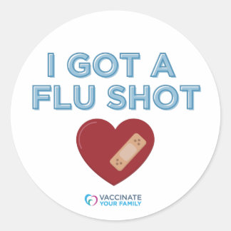 I Got a Flu Shot Classic Round Sticker