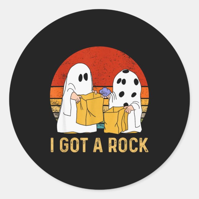 I Got A Rock Shirt Halloween Trick Or Treat Ghost  Classic Round Sticker (Front)