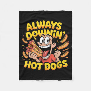 I Got ADHD Always Downin Hot Dogs Funny Meme Humou Fleece Blanket