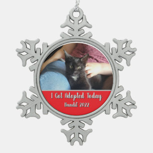 I Got Adopted Today Snowflake Framed Ornament