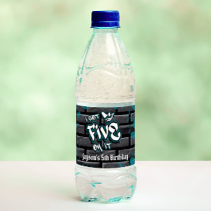 I got Five on it - Boy 5th Birthday Water Bottle Label