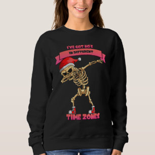 I Got Hos In Different Time Zones Funny Santa Xmas Sweatshirt