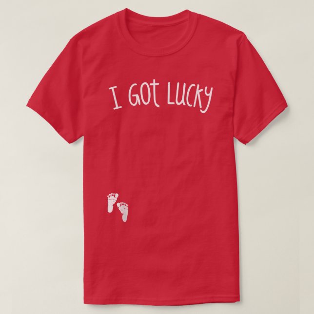 I Got Lucky , Funny Cute St  T-Shirt (Design Front)