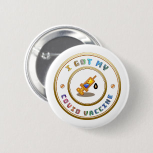 I Got My COVID Vaccine Vaccination  6 Cm Round Badge