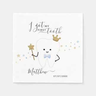 I got my first tooth Baby Boy Teething Date Squar Napkin