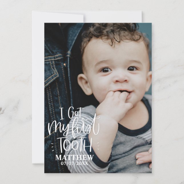 I Got my First Tooth Baby Personalised Photo Card (Front)