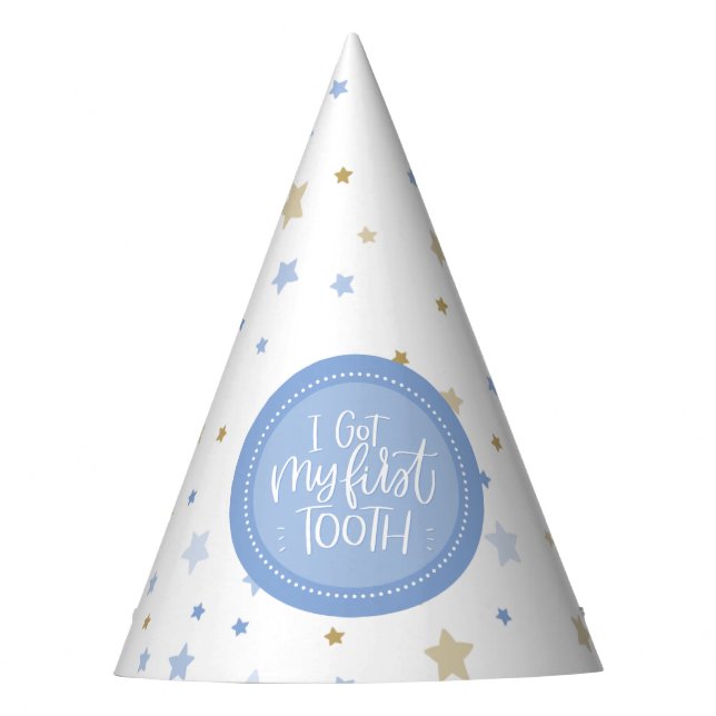 I got my first tooth party hat (Front)