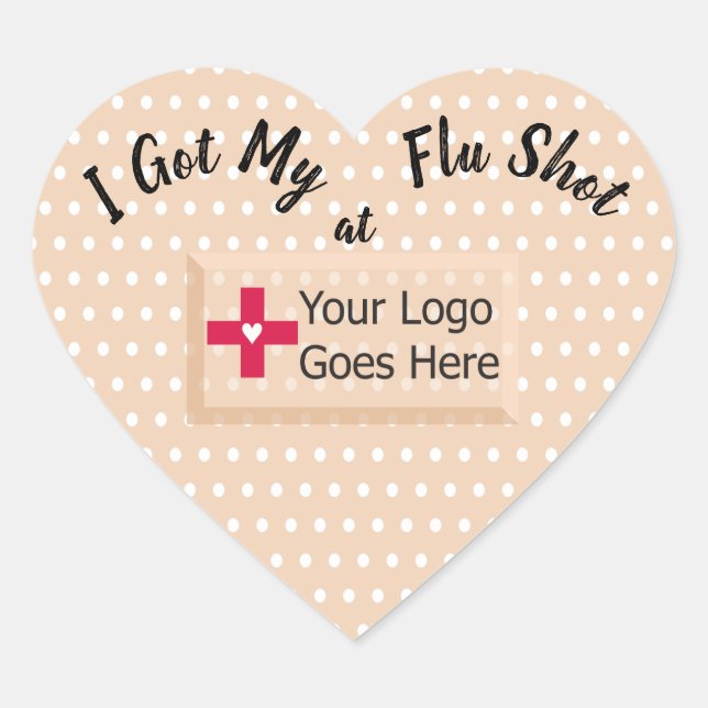 I got my flu shot faux bandage heart sticker (Front)